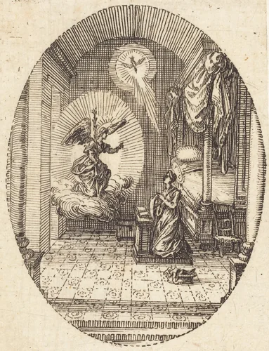 The Annunciation by Jacques Callot, print, 1631