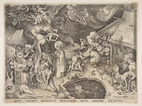 St. James and the Magician Hermogenes from The Story of the Magician Hermogenes by Pieter Bruegel, print, 1565