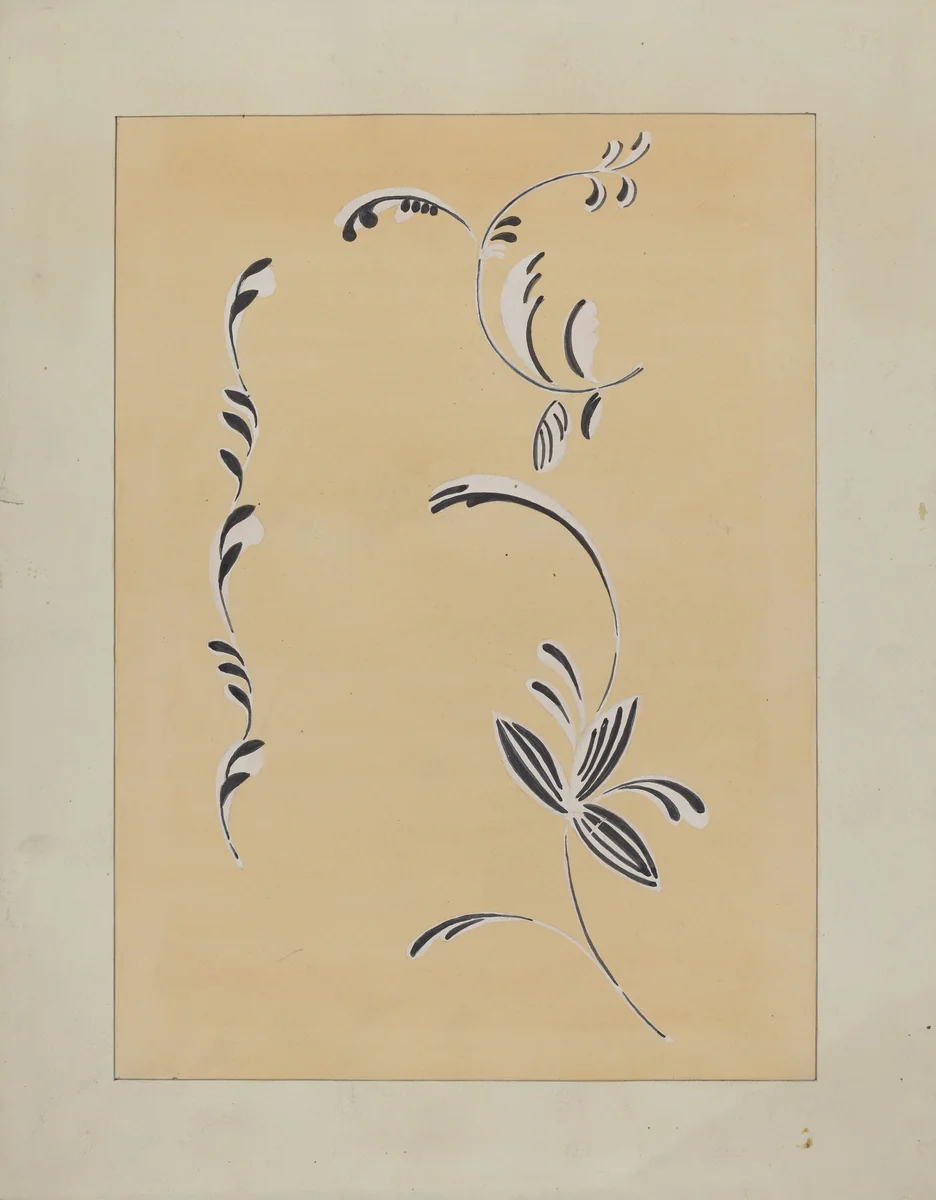 Stencilled Wall Decoration by Ray Holden, index of american design, 1936