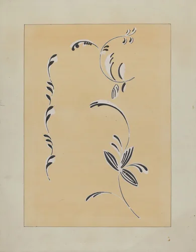 Stencilled Wall Decoration by Ray Holden, index of american design, 1936