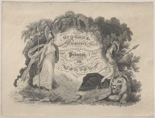 Trade Card for Osborne, Engraver and Printer by anonymous, print, 1800-1900