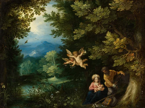 Rest on the Flight into Egypt by Jan Brueghel the Elder and Hans Rottenhammer, painting, 1595