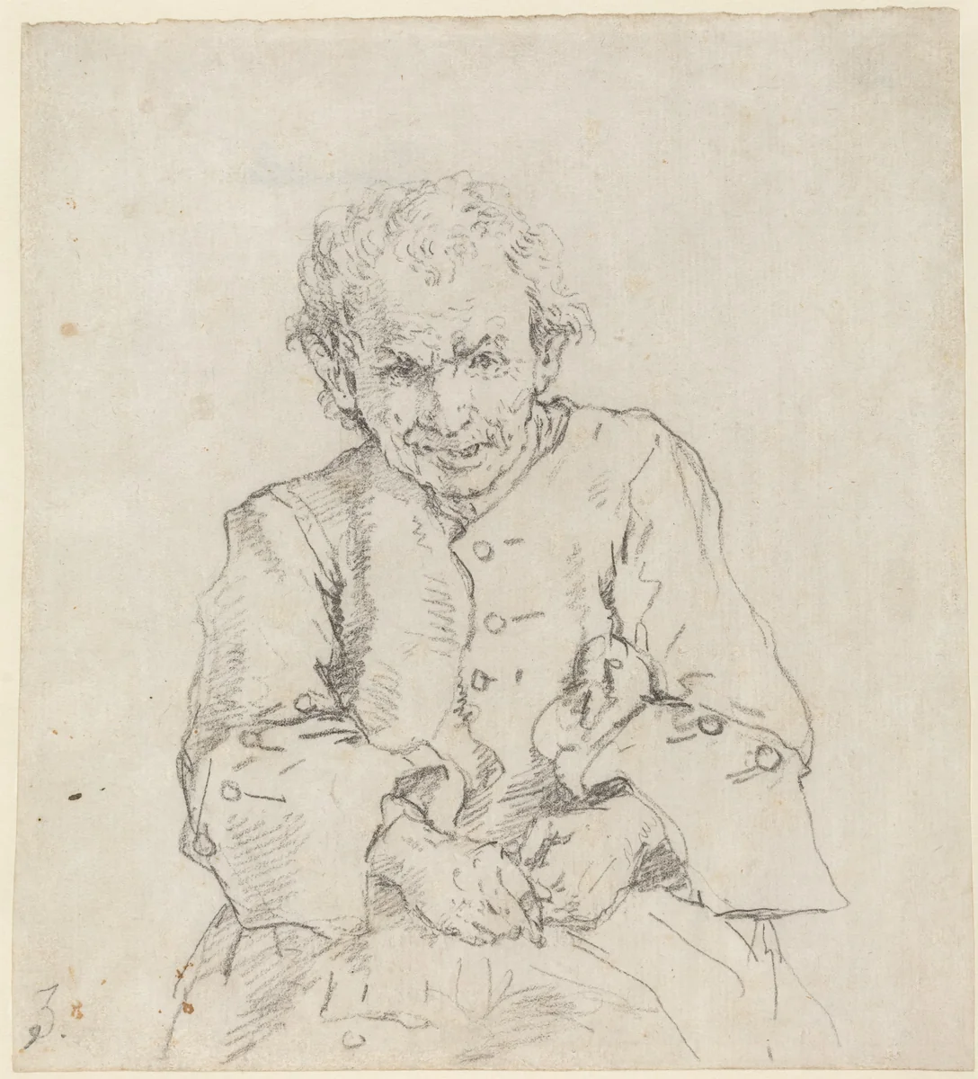 Seated Peasant by Francesco Zuccarelli, drawing, 1702-1788