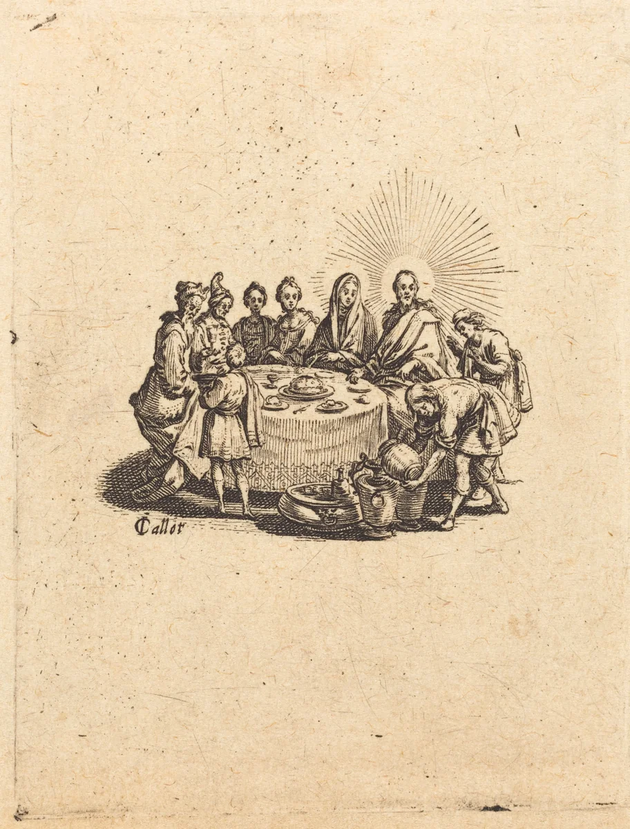 The Marriage at Cana by Jacques Callot, print, 1618