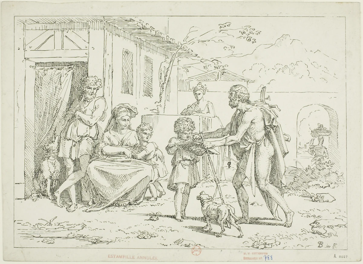 Homer by Pierre Nolasque Bergeret, print, 1804-1806