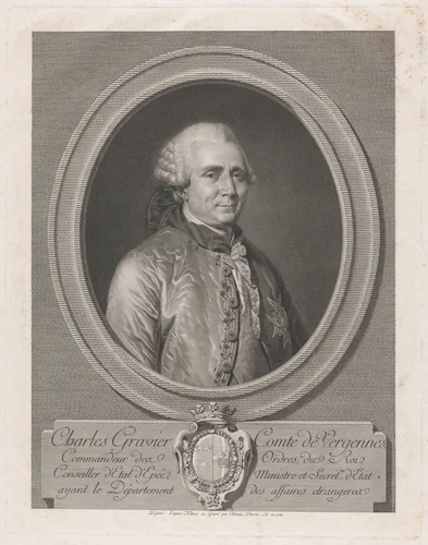 Charles Gravier, Count of Vergennes by Charles Clément Bervic, print, 1780