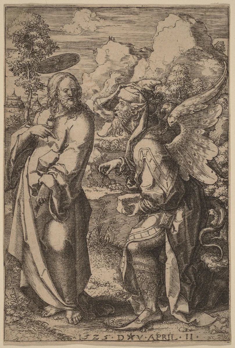 The Temptation of Christ by Dirk Jacobsz Vellert, print, 1523