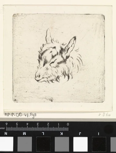 Geitenkop naar links by Pieter Janson, print, 1780-1851