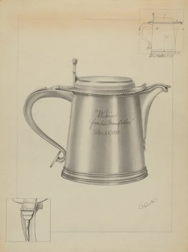 Silver Tankard by Charlotte Winter, index of american design, 1936