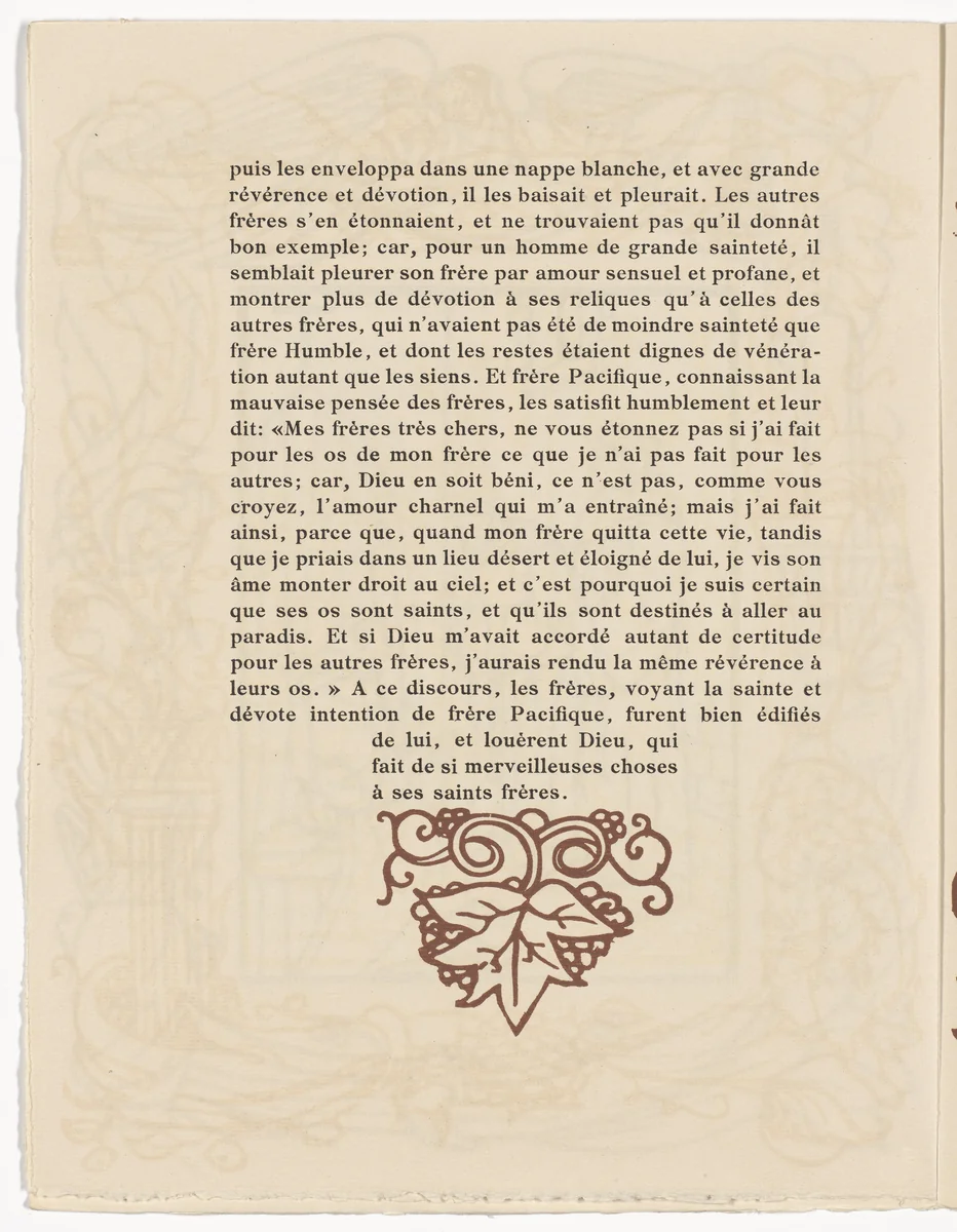 Tailpiece (page 254) from Les Petites Fleurs de St. François (The Little Flowers of St. Francis) by Émile Bernard, illustrated book, 1928