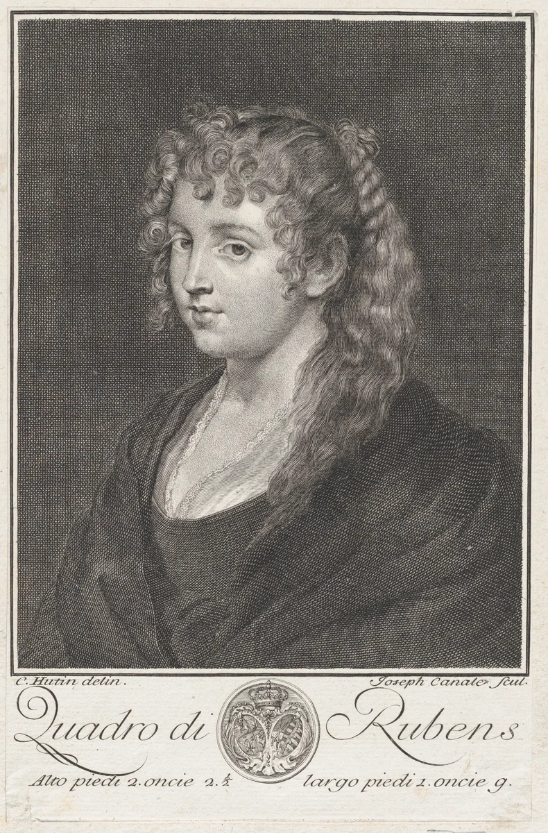 Portrait of a young woman by Giuseppe Canale, print, 1740-1781