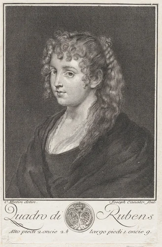 Portrait of a young woman by Giuseppe Canale, print, 1740-1781