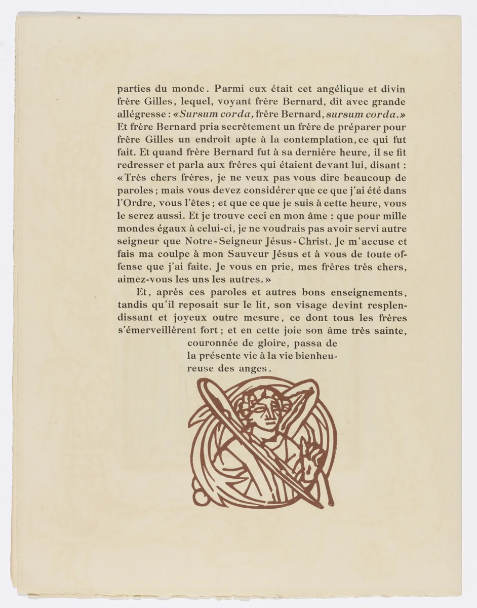 Tailpiece (page 48) from Les Petites Fleurs de St. François (The Little Flowers of St. Francis) by Émile Bernard, illustrated book, 1928