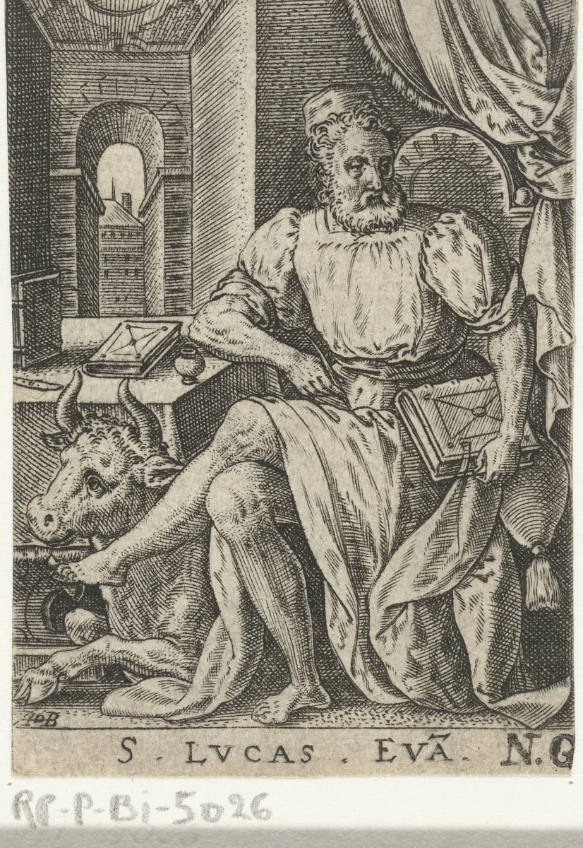 Evangelist Lucas by Unknown, print, 1578