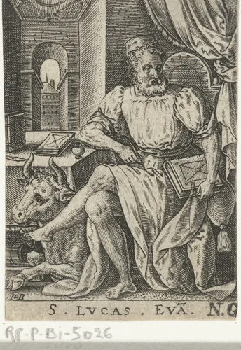 Evangelist Lucas by Unknown, print, 1578