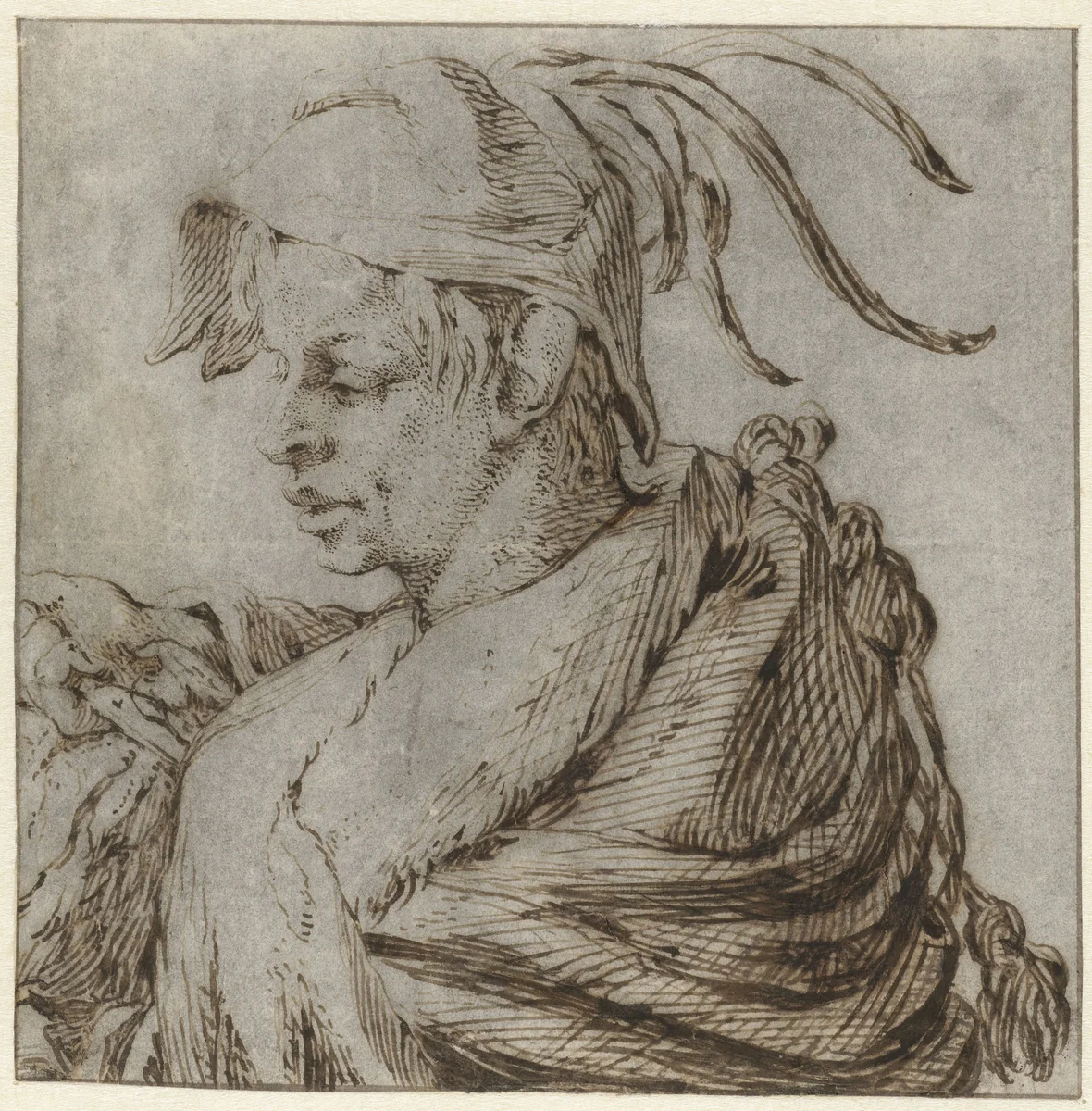 A Boy with a Feathered Hat by Jacques de Gheyn, drawing, 1616-1641