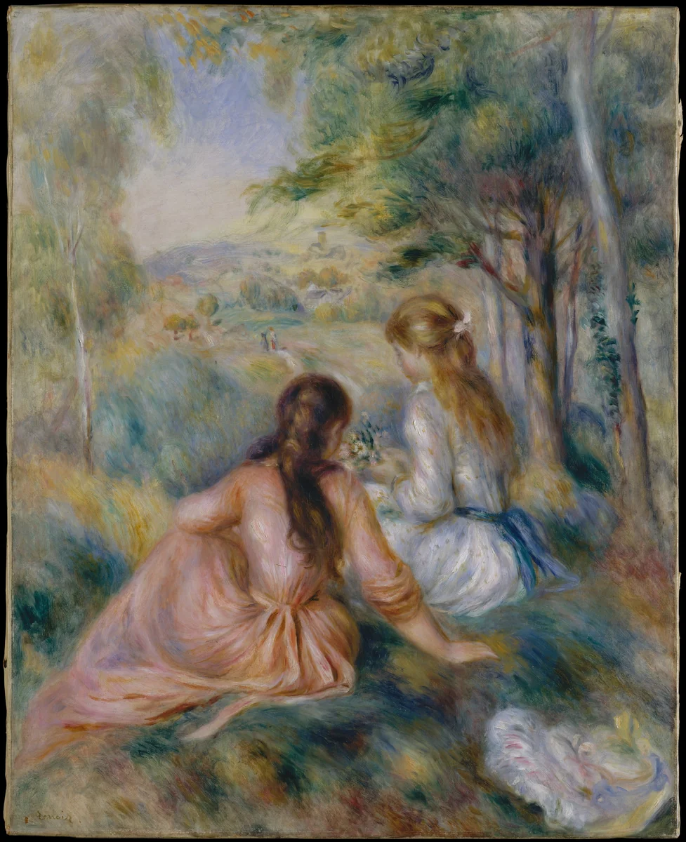 In the Meadow by Auguste Renoir, painting, 1888-1892