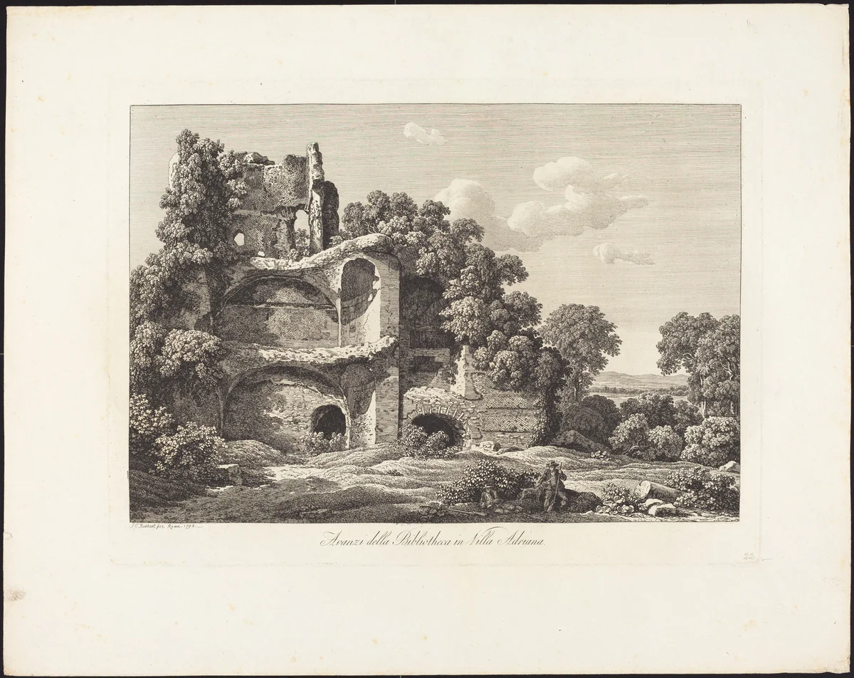 Avanzi della Bibliotheca in Villa Adriana by Johann Christian Reinhart, portfolio, 1761-1847