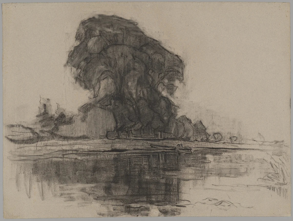 Landzicht Farm: Compositional Study by Piet Mondrian, drawing, 1900-1910