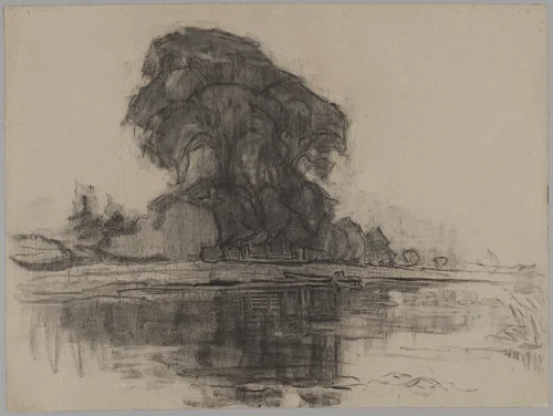 Landzicht Farm: Compositional Study by Piet Mondrian, drawing, 1900-1910