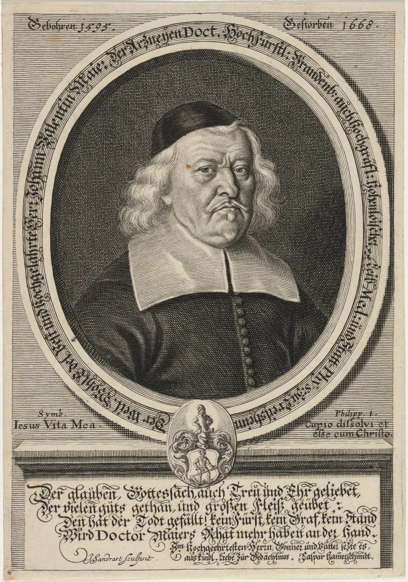 Johann Valentin Maier by Jacob von Sandrart, print, 1668