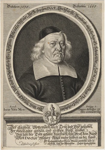 Johann Valentin Maier by Jacob von Sandrart, print, 1668