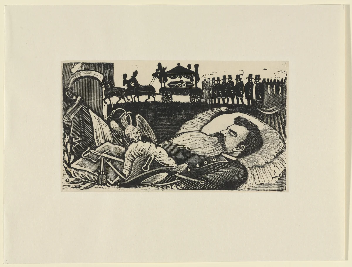 Ballad of The Death of General Manuel González (Corrido: La muerte del general Manuel González) by José Guadalupe Posada, print, 1893