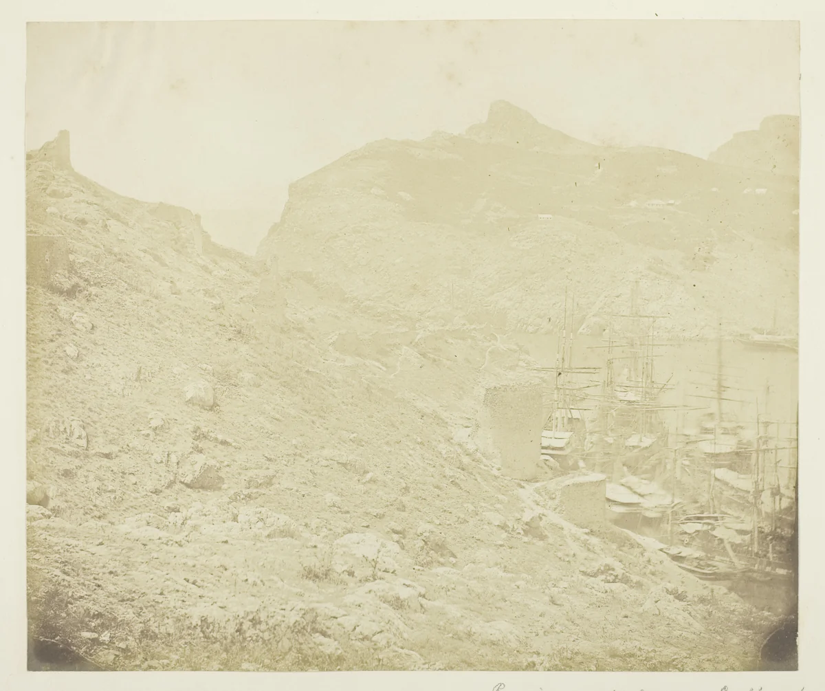 Remains of Old Genoese Castle above the Harbour of Balaklava by James Robertson, other, 1855