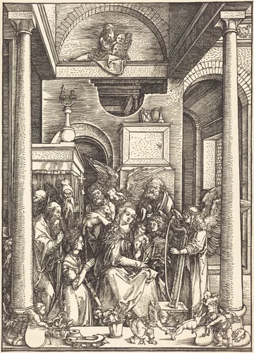 The Glorification of the Virgin by Albrecht Dürer, print, 1504