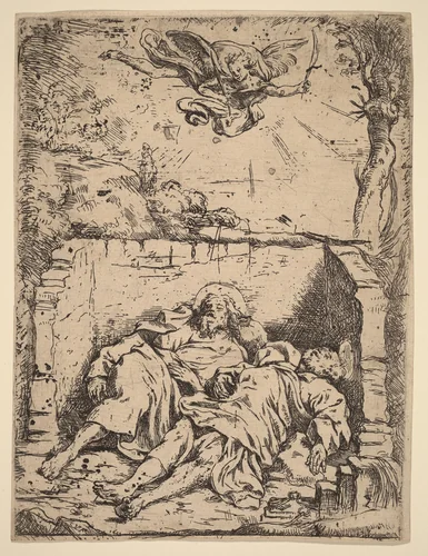The Bodies of Saints Peter and Paul by Claude Vignon, print, 1620