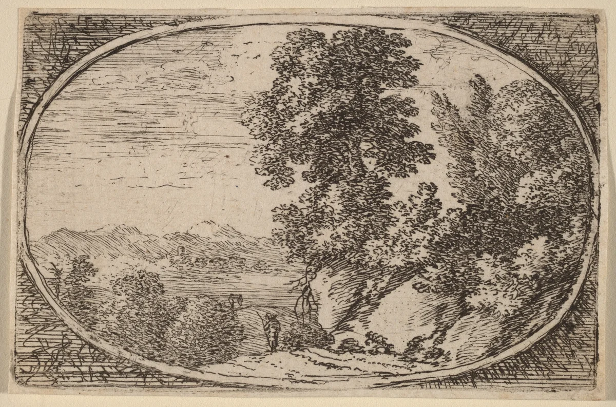 The Boulder Crowned with Trees by Herman van Swanevelt, print, 1600-1655