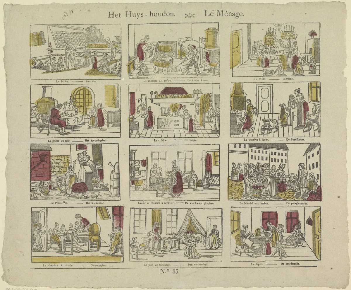Het huys-houden / Le ménage by Philippus Jacobus Brepols, print, 1800-1833
