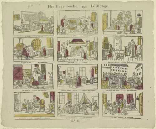 Het huys-houden / Le ménage by Philippus Jacobus Brepols, print, 1800-1833