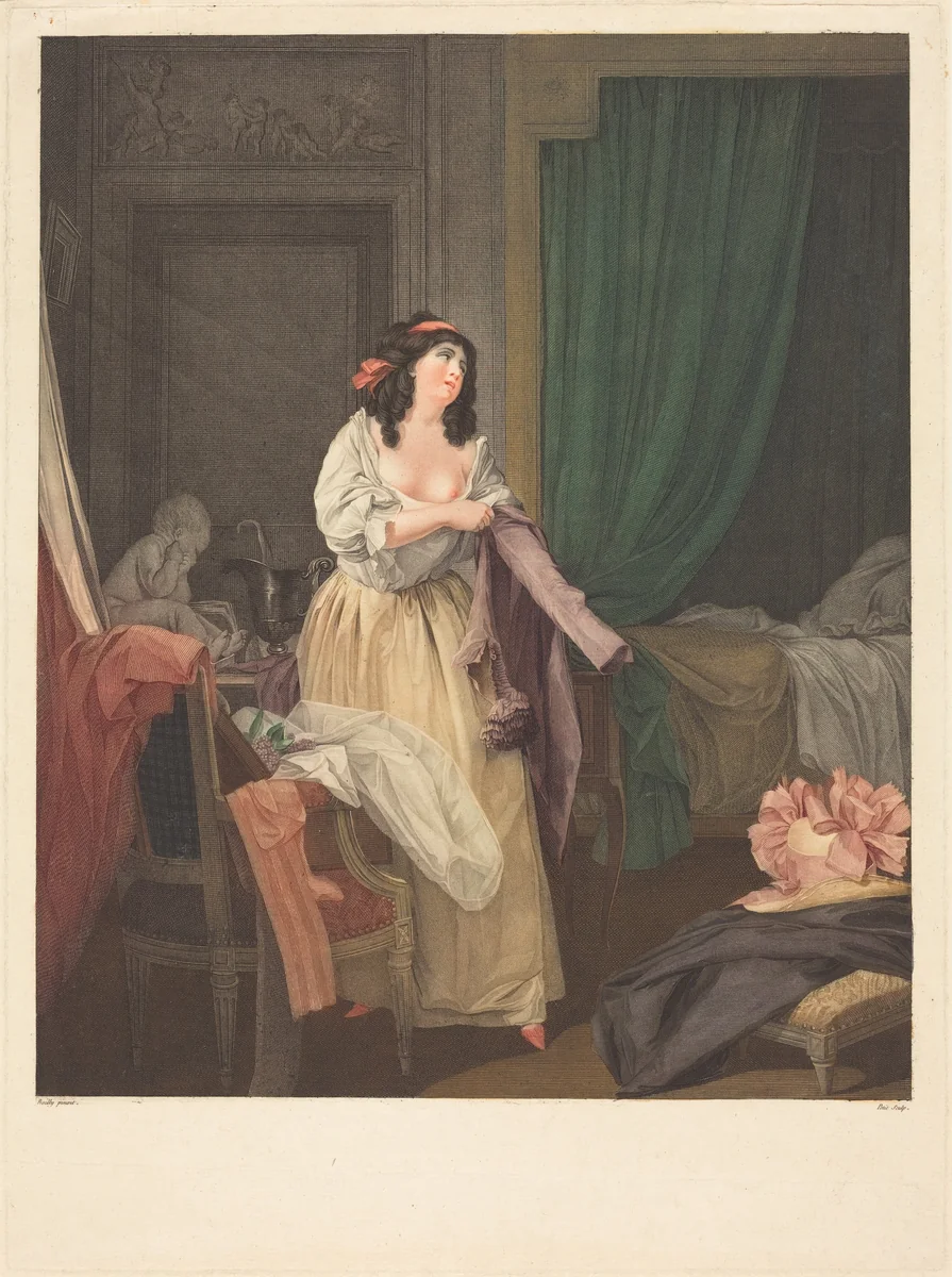 Que n'y est-il encore? by Louis Petit; Louis-Léopold Boilly, print, 1760-1812