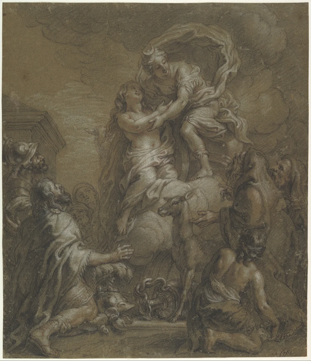 Sacrifice of Iphigenia by Charles de La Fosse, drawing, 1673-1683