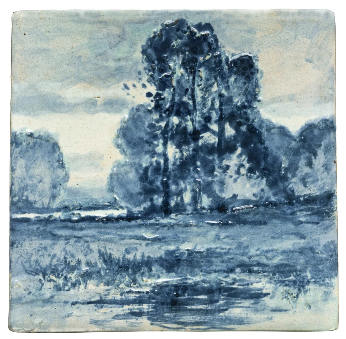 Tile by Charles Volkmar, artwork, 1896