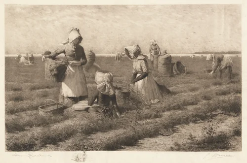 Cranberry Pickers by Gustave Mercier, print, 1890