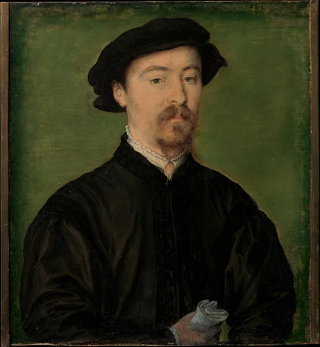 Portrait of a Man with Gloves by Corneille de Lyon, painting, 1540-1545