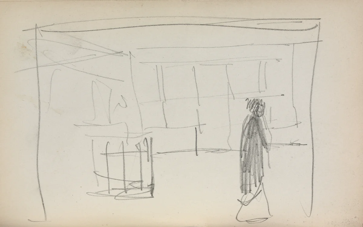 Italian Sketchbook: Figure in an interior (page 175) by Maurice Prendergast, book, 1898-1899