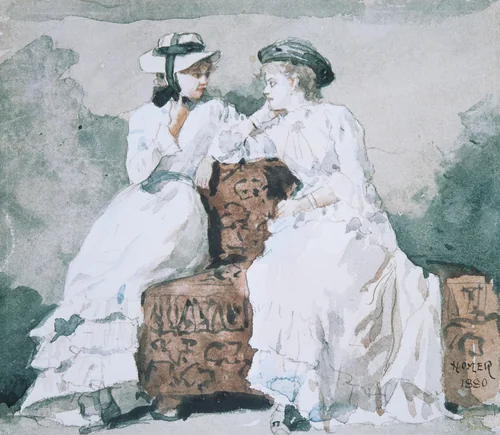 Two Ladies by Winslow Homer, artwork, 1880