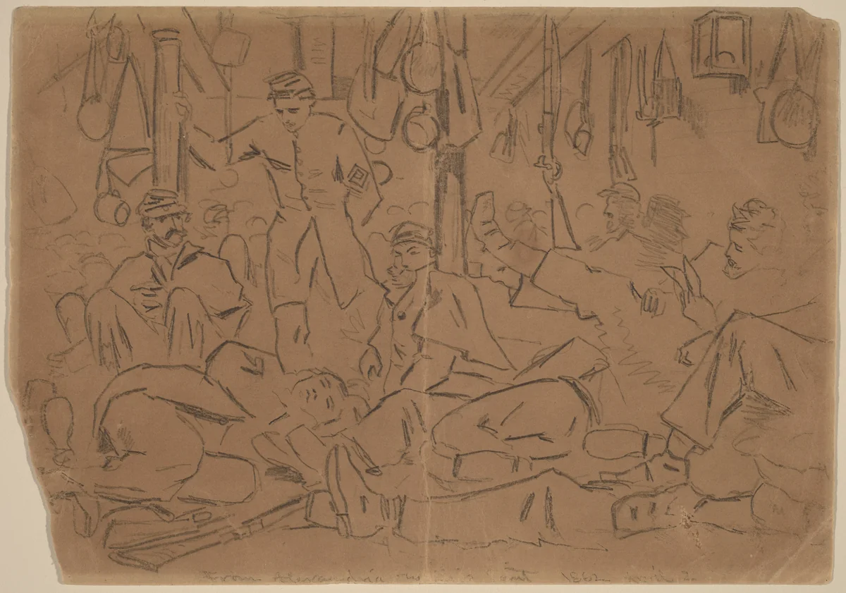 From Alexandria to Ship Point [recto] by Winslow Homer, drawing, 1862