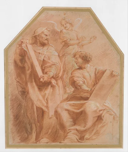The Prophets David and Daniel by Peter Paul Rubens, drawing, 1601-1602