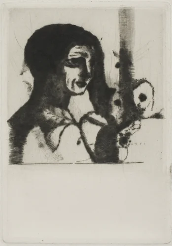 Enigma by Odilon Redon, print, 1892