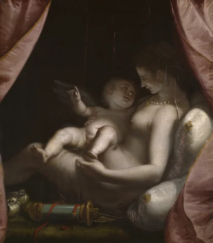 Venus and Cupid by Luca Cambiaso, painting, 1565-1575