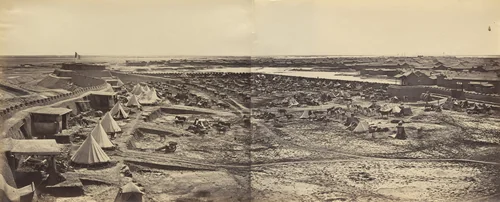 Interior of Pehtang Fort, Showing Probyn's Horse by Felice Beato, photograph, 1860