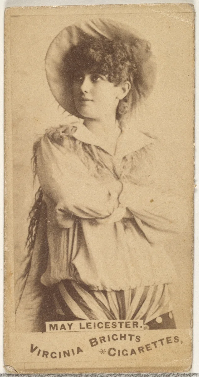 May Leicester, from the Actors and Actresses series (N45, Type 1) for Virginia Brights Cigarettes by Allen & Ginter, photograph, 1885-1891