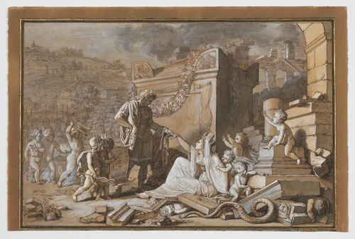 Bonaparte reviving the city of Lyon by Pierre Henri Revoil, drawing, 1800-1804