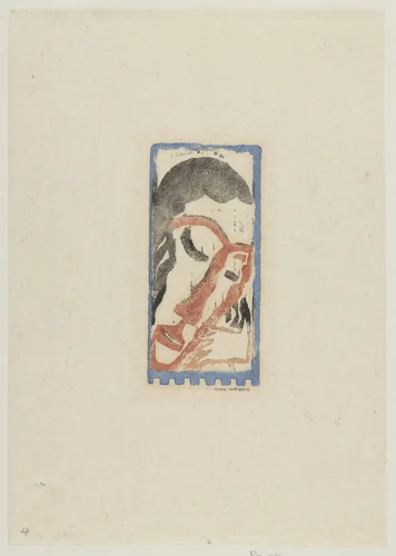 Head by Max Weber, print, 1919