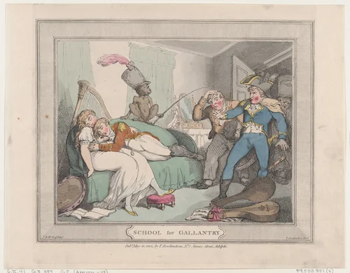 School for Gallantry by Thomas Rowlandson, print, 1802