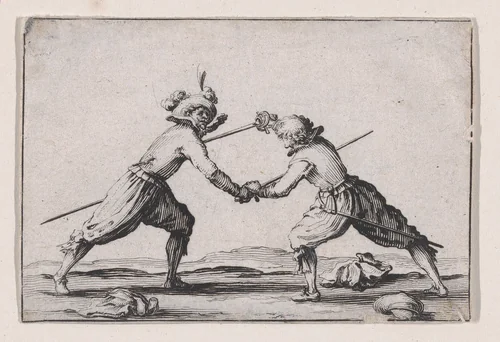 Le Duel a l'Épée (The Duel with Swords), from "Les Caprices" Series A, The Florence Set by Jacques Callot, print, 1617